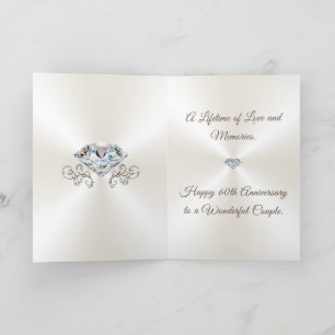 Love birds och Diamond 60-årskort Kort