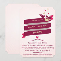 Love birds och Hearts Banner Valentines Party