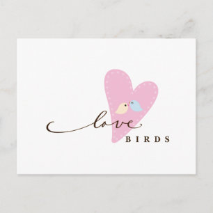Love birds och hjärta vykort