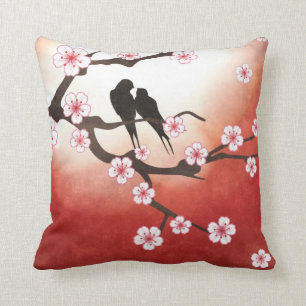 Love birds och Sakura kudder Kudde