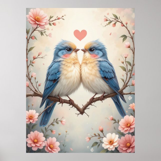Love birds om Gren Poster (Framsidan)