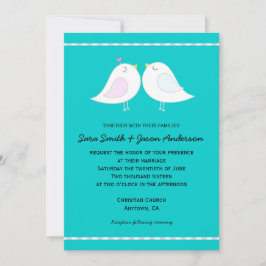 Love birds om inbjudan till bakgrundsbröllop i Aqu