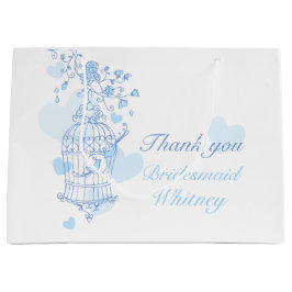 Love birds öppen hönspåse för blått bröllop