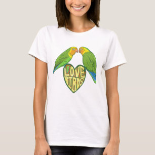 Love birds på hjärtat t shirt