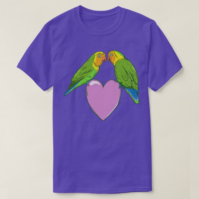 Love birds på hjärtat t shirt (Design framsida)