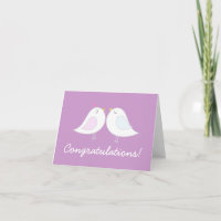 Love birds på Light - purpurfärgad bröllopgrattis