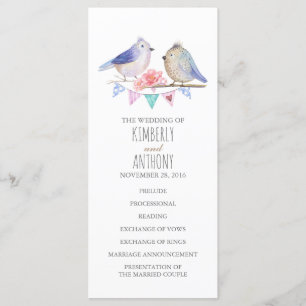 love birds par bröllopsprogram program