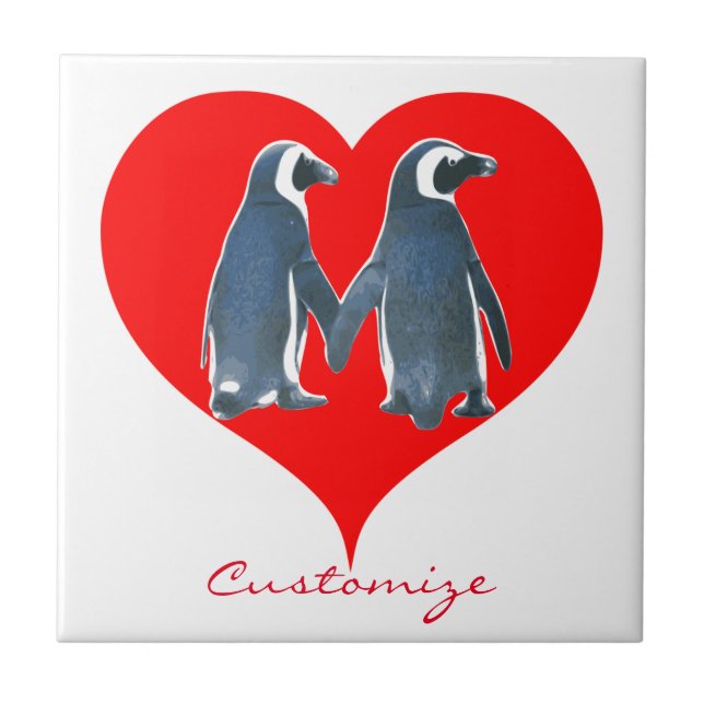 Love birds Penguin par Red Heart Thunder_Cove Kakelplatta (Framsidan)