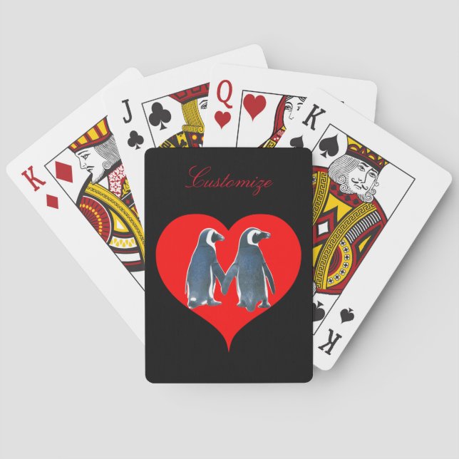 Love birds Penguin par Red Hearts Thunder_Cove Casinokort (Baksidan)