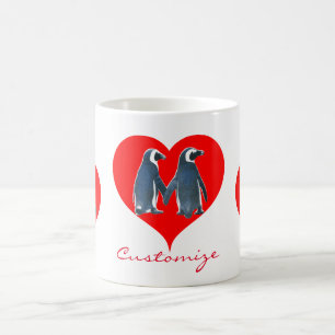 Love birds Penguin par Red Hearts Thunder_Cove Kaffemugg