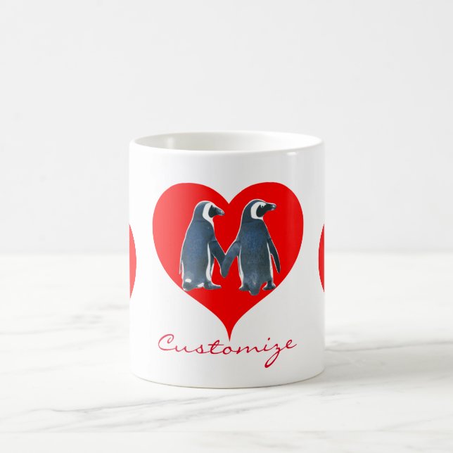 Love birds Penguin par Red Hearts Thunder_Cove Kaffemugg (Center)