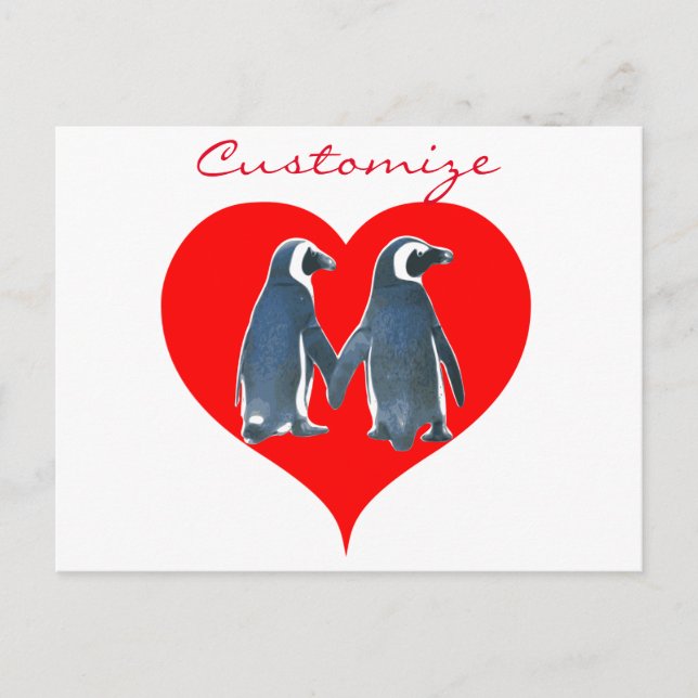 Love birds Penguin par Red Hearts Thunder_Cove Vykort (Framsida)