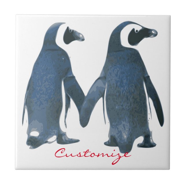 Love birds Penguin par Thunder_Cove Kakelplatta (Framsidan)