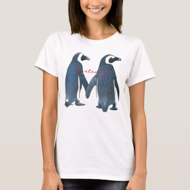 Love birds Penguin par Thunder_Cove T Shirt (Framsida)