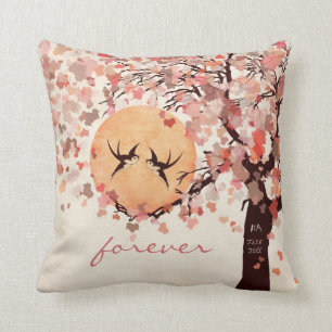 Love birds - Pillow för bröllopsdagen Kudde