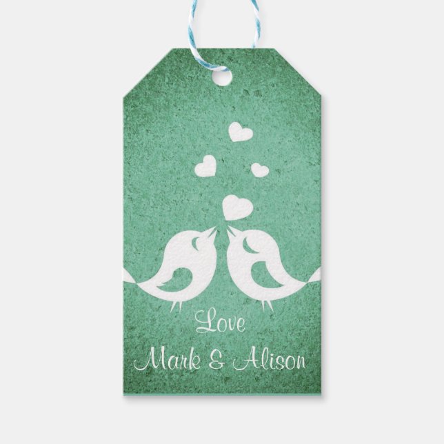 Love birds presentetikett (Framsidan)