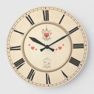 love birds Roman Numeral Stor Klocka