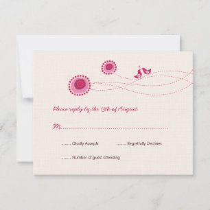 Love birds Rosa Dots Cute Flower Bröllop OSA Card Kort
