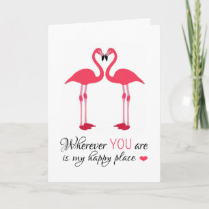 Love birds Rosa Flamingos Helgkort