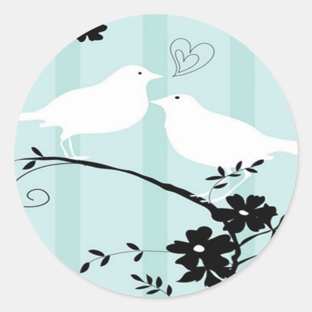 Love birds runt klistermärke (Framsida)