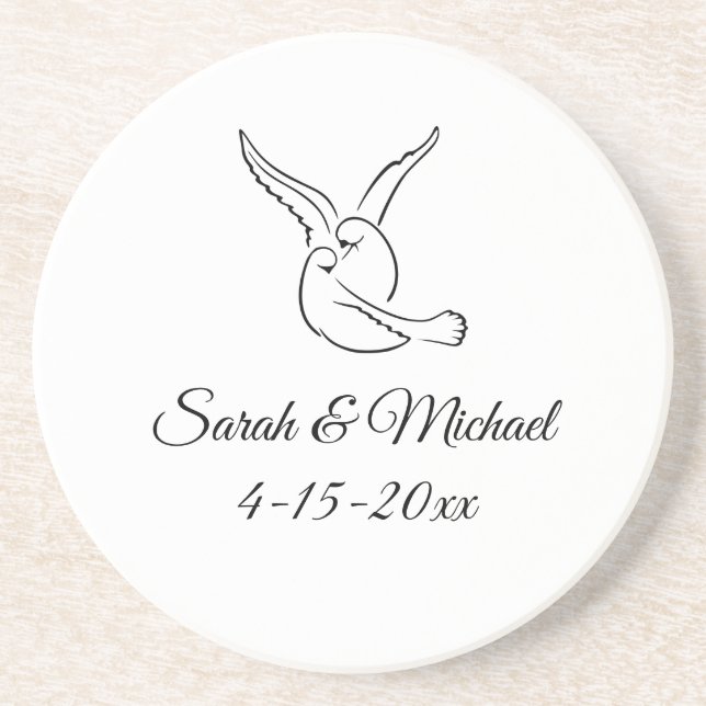 Love Birds Sandstone Coaster Underlägg (Framsidan)