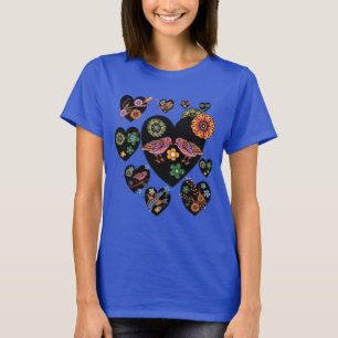 Love birds Scandinavian FolArt T Shirt