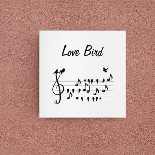 Love birds sjunger sång mellan musik noter canvastryck