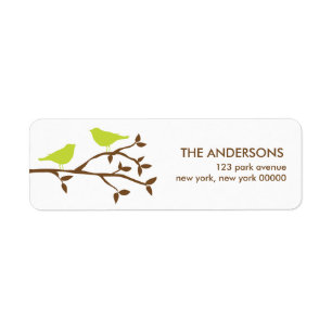 Love birds som gifta sig adressetiketter returadress etikett