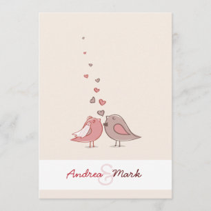 Love birds som gifta sig inbjudan