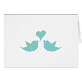 Love birds som sjunger från hjärtan hälsningskort