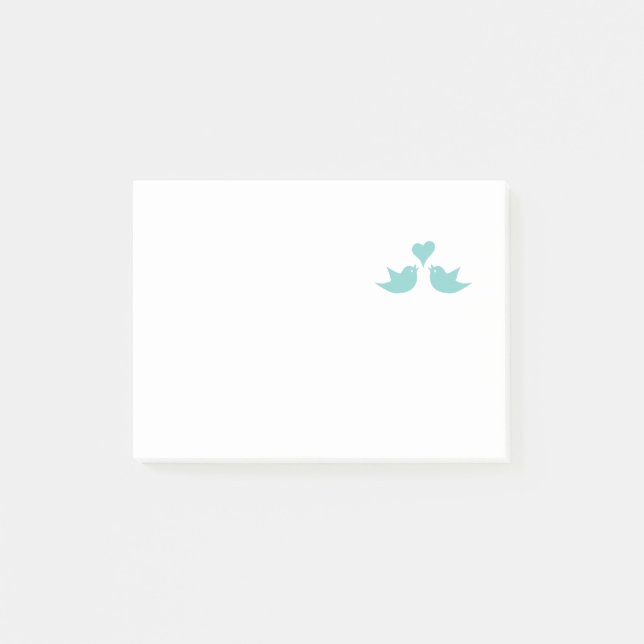Love birds som sjunger från hjärtat post-it block (Framsida)