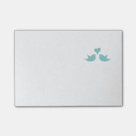 Love birds som sjunger från hjärtat post-it block