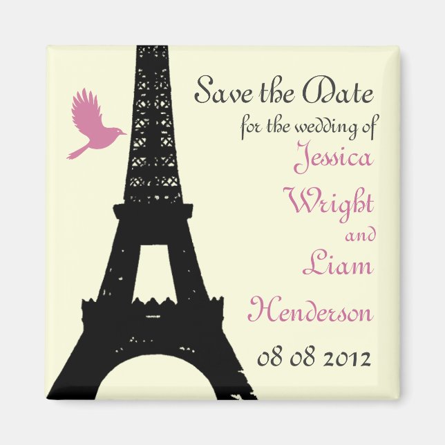 Love birds Spara datum (benvitt) Magnet (Framsidan)