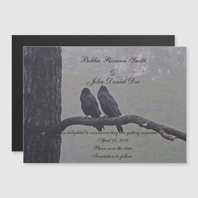 Love birds Spara datum Magnetisk Inbjudningskort (Fram/baksida)