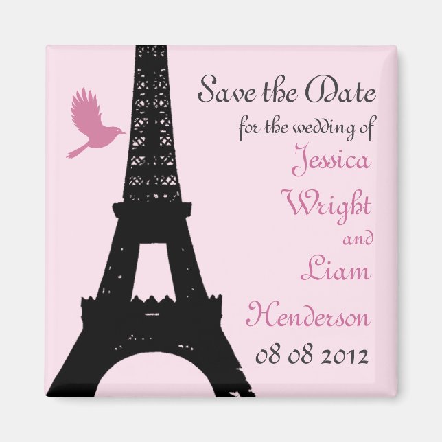 Love birds Spara datum (rosa) Magnet (Framsidan)
