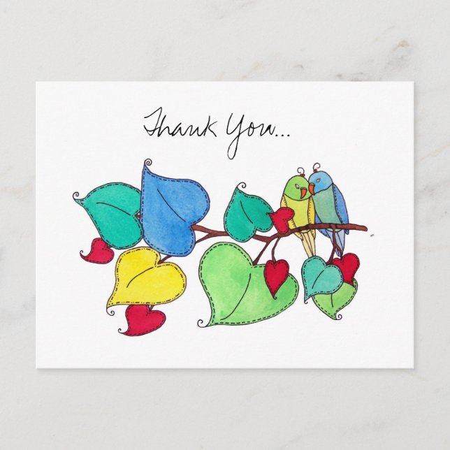 Love birds Tack Vykort (Framsida)