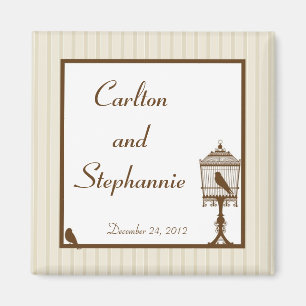 Love birds Tan/Brown Bröllop Magnet