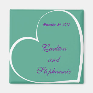 Love birds Teal/Lila Bröllop Magnet