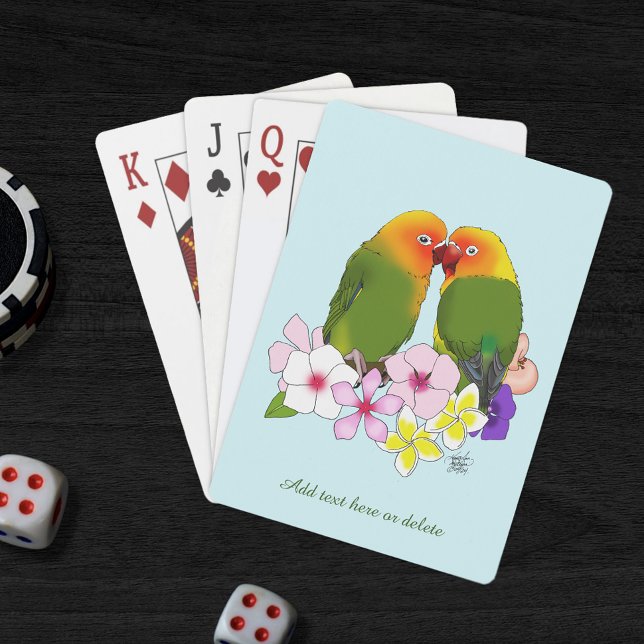 Love birds Tropical Flowers Casinokort (Skapare uppladdad)