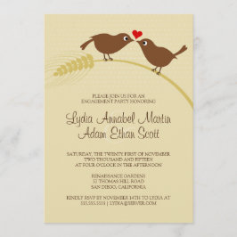 Love birds Unik, rustik Förlovningsfest Inbjudningar