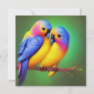 Love birds vacker färg inbjudningar