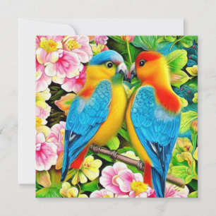 Love birds vacker färg inbjudningar