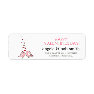 love birds Valentine Returadress Etikett