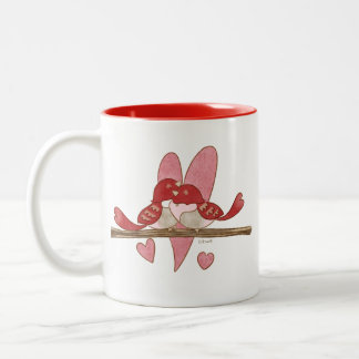 Love birds Valentine Två-Tonad Mugg
