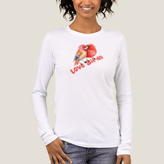 Love Birds Valentines T Shirt (Framsida)