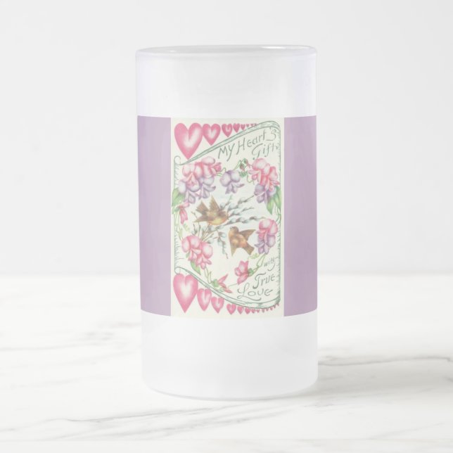 love birds Vintage Valentine Mugg (Center)