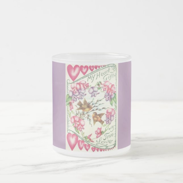 love birds Vintage Valentine Mugg (Center)