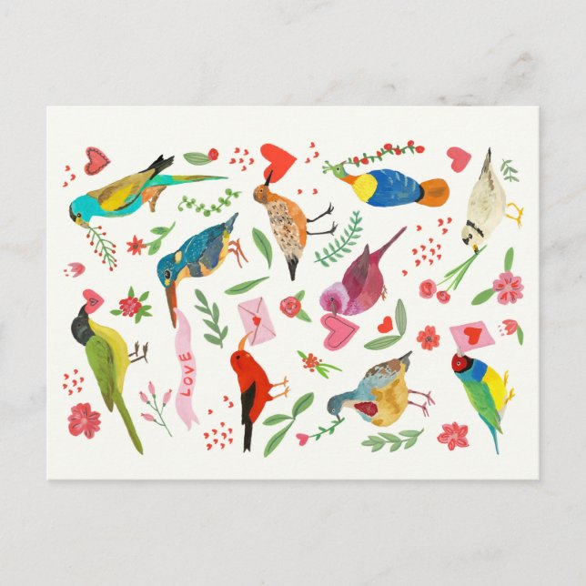 Love birds vykort (Framsida)