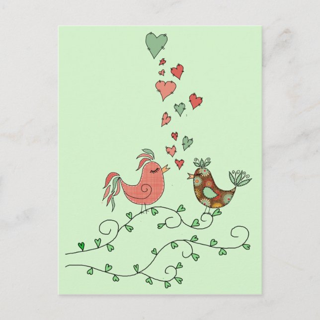Love birds vykort (Framsida)
