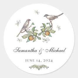 Love birds Wedding Stickers Runt Klistermärke